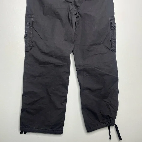 American Eagle Black Stretch Baggy Jogger High Rise Cargo Utility Pants NWT P - Picture 6 of 8